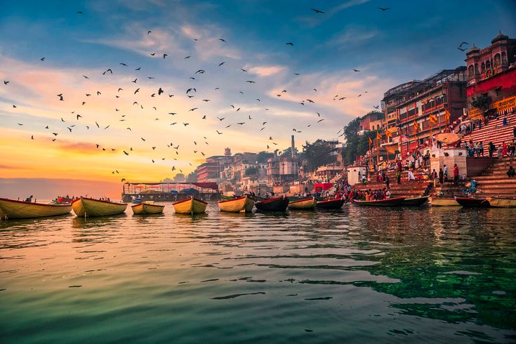 sunset in varanasi.